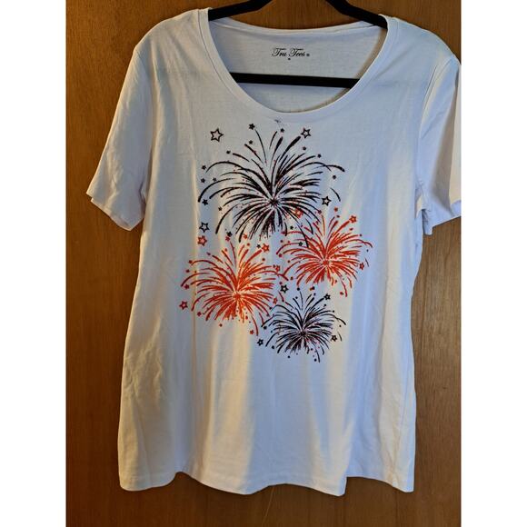 Women's Tru Tees Firework T-Shirt Size M - Picture 2 of 7